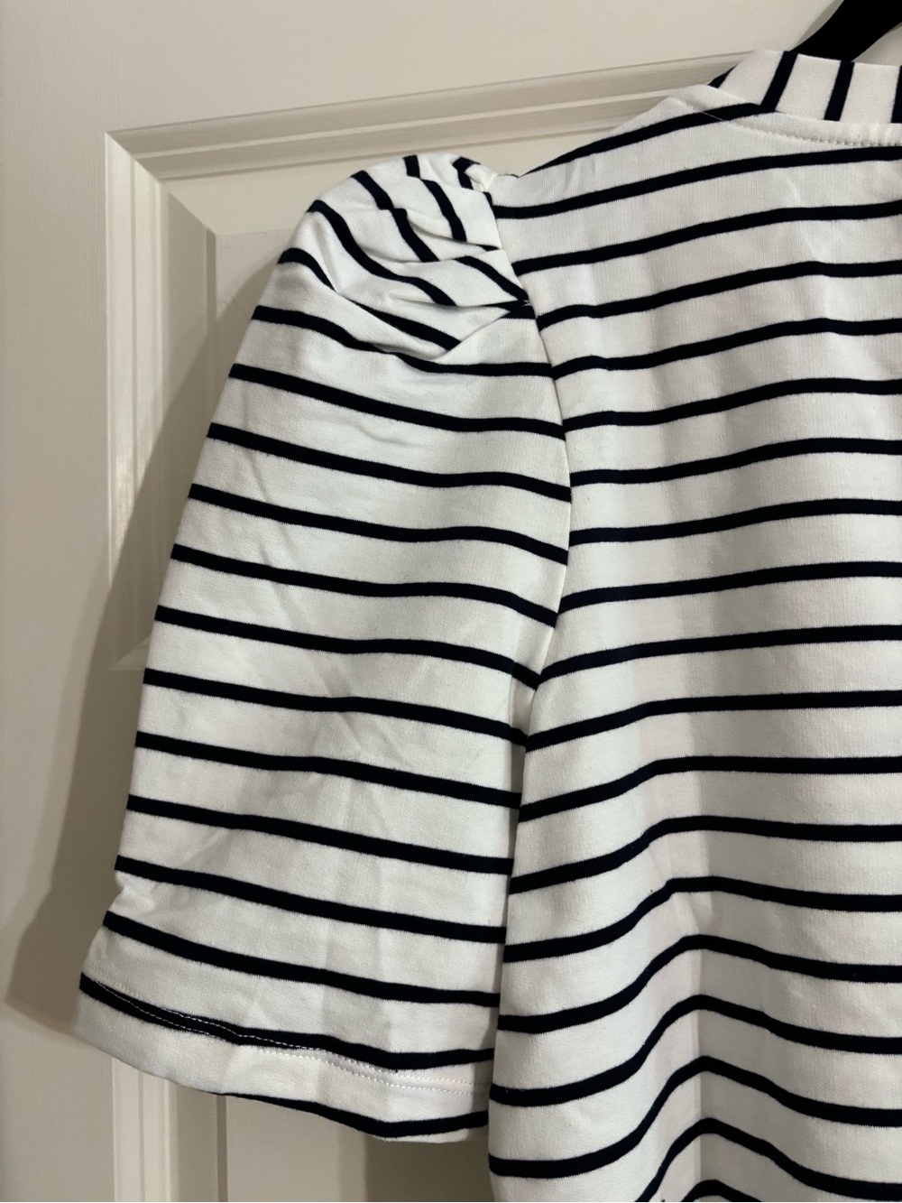English Factory White and Black Striped Puff-Sleeve Tee - Picture 7 of 9